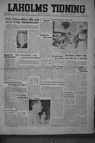 Förstasidan, Torsdag 19 juli 1951