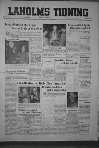 Förstasidan, Tisdag 19 juni 1951