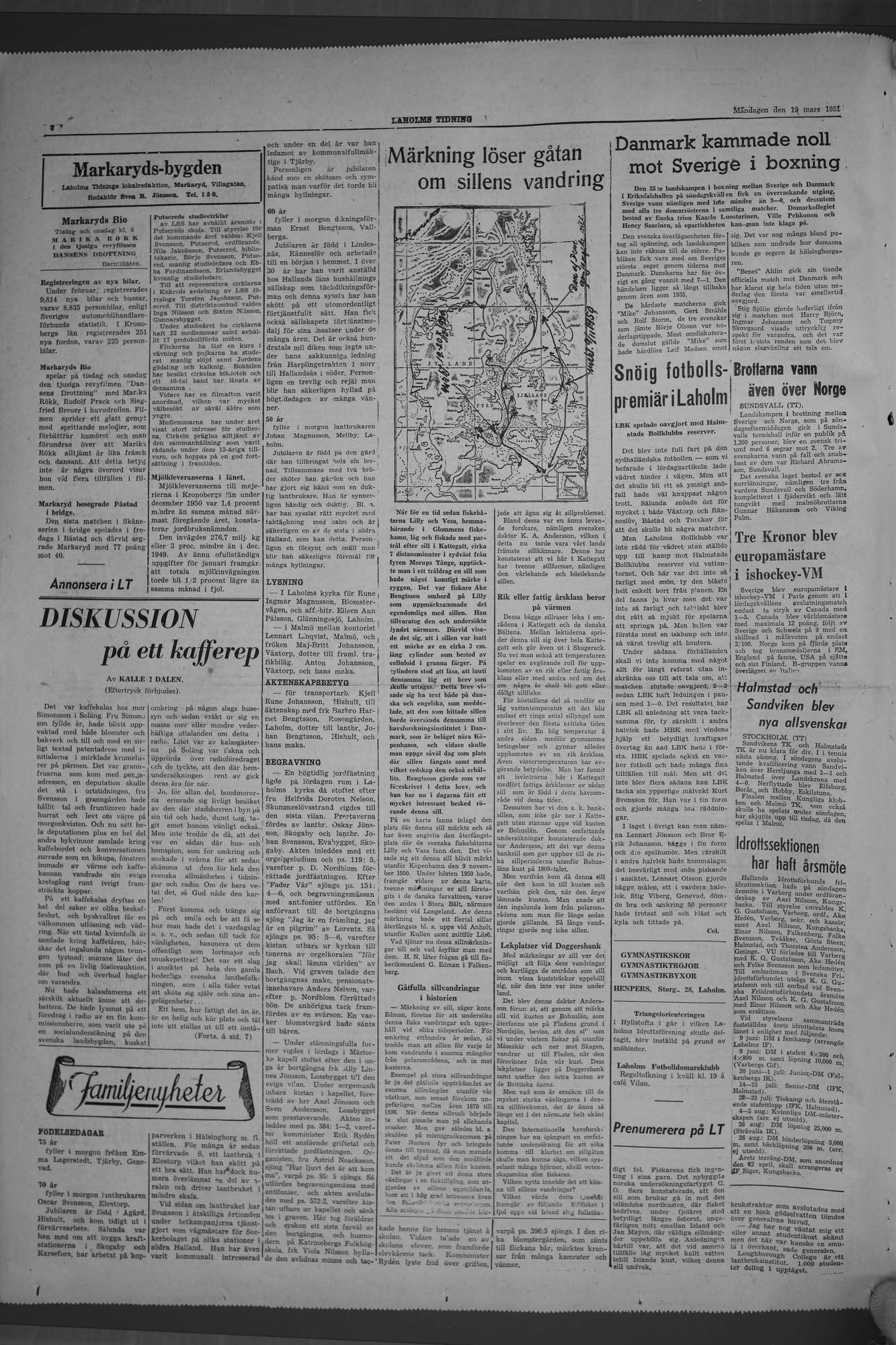 Laholms Tidning Måndag 19 mars 1951, sida 4