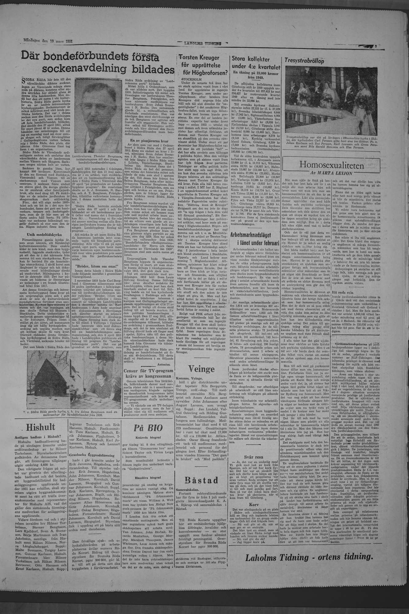 Laholms Tidning Måndag 19 mars 1951, sida 5