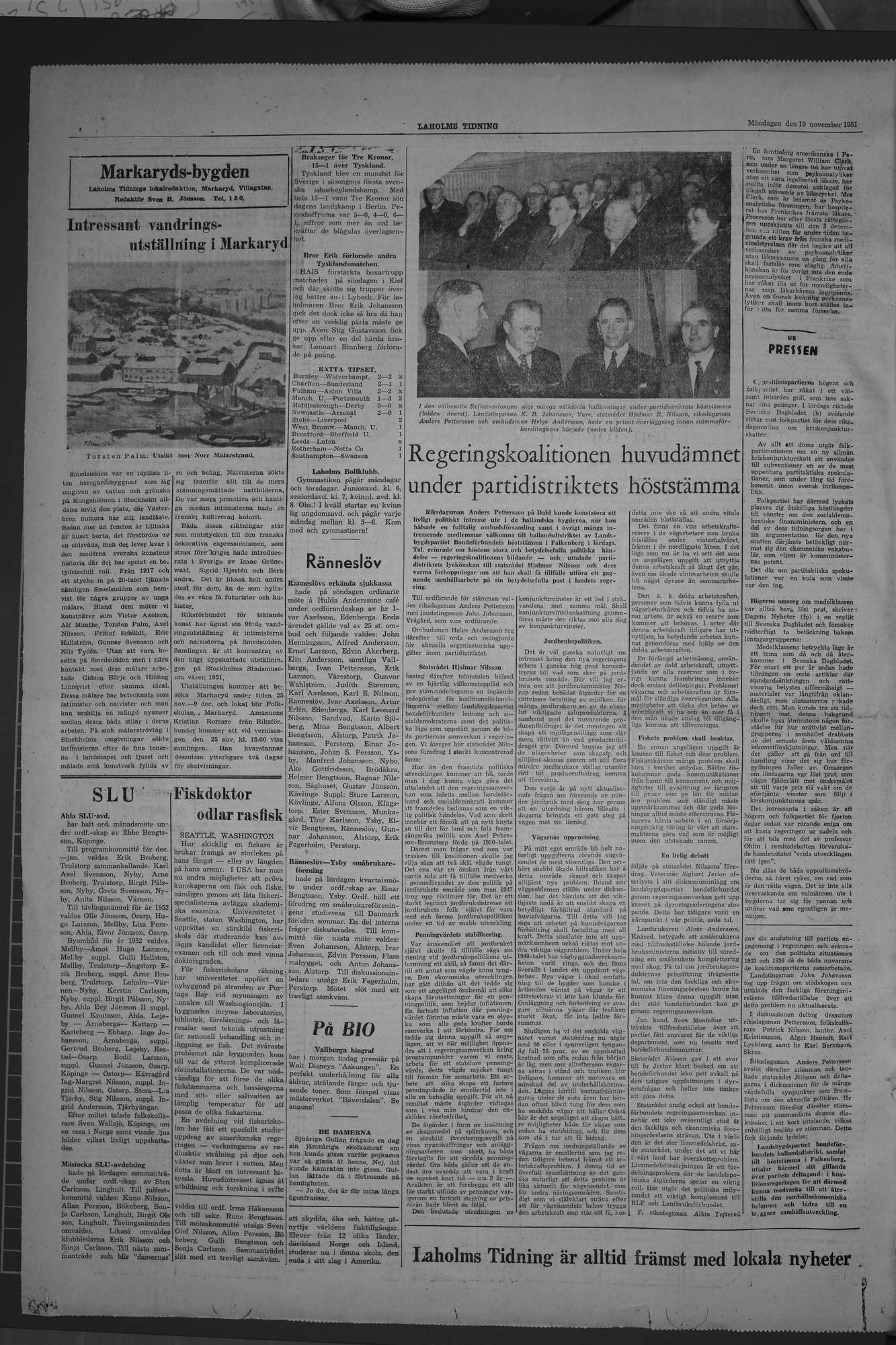 Laholms Tidning Måndag 19 november 1951, sida 4