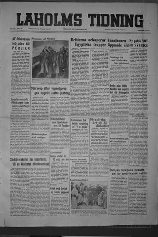 Förstasidan, Fredag 19 oktober 1951