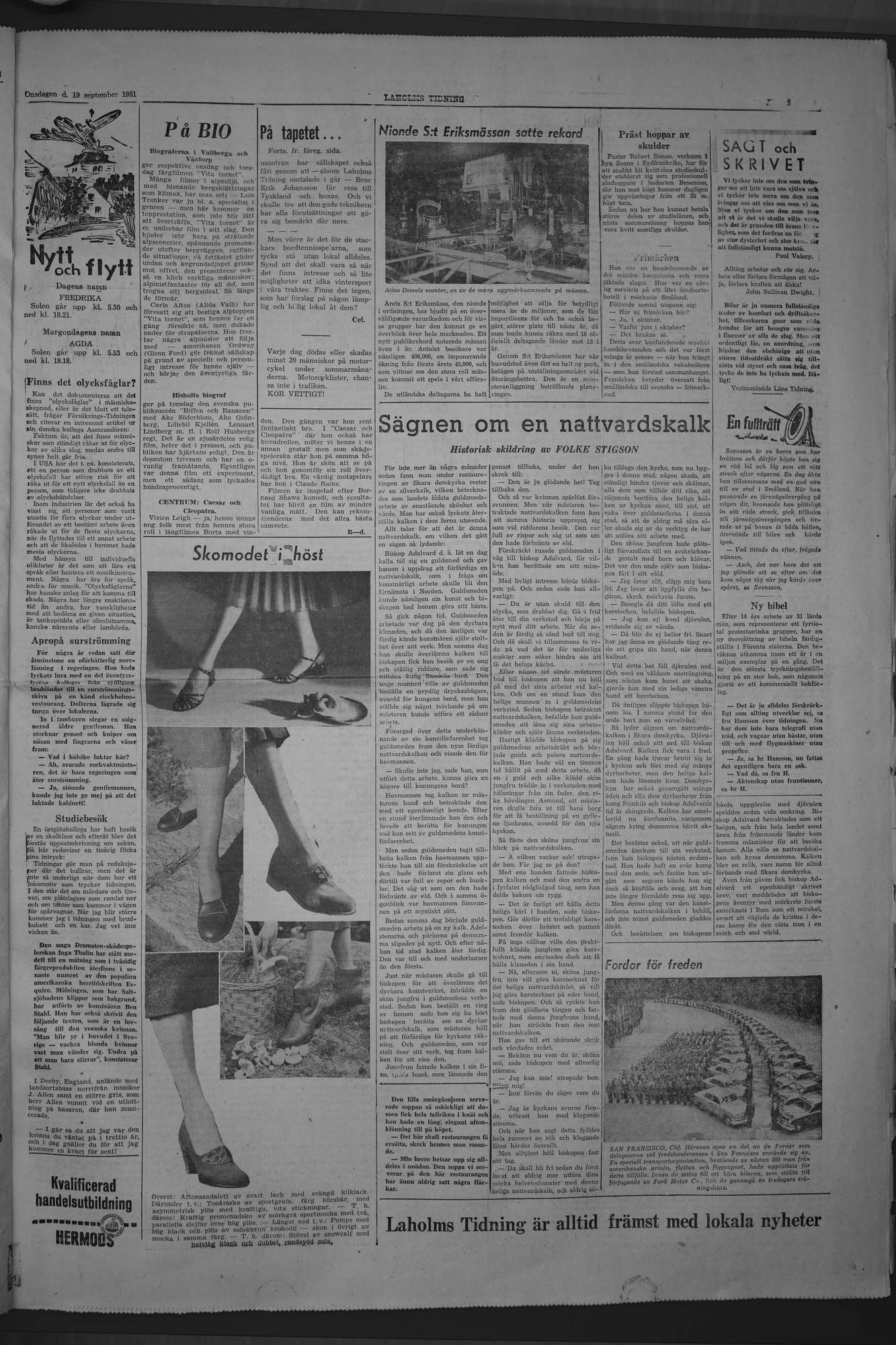 Laholms Tidning Onsdag 19 september 1951, sida 5