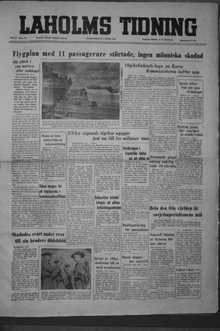 Förstasidan, Måndag 2 april 1951