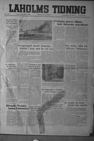 Förstasidan, Tisdag 2 januari 1951