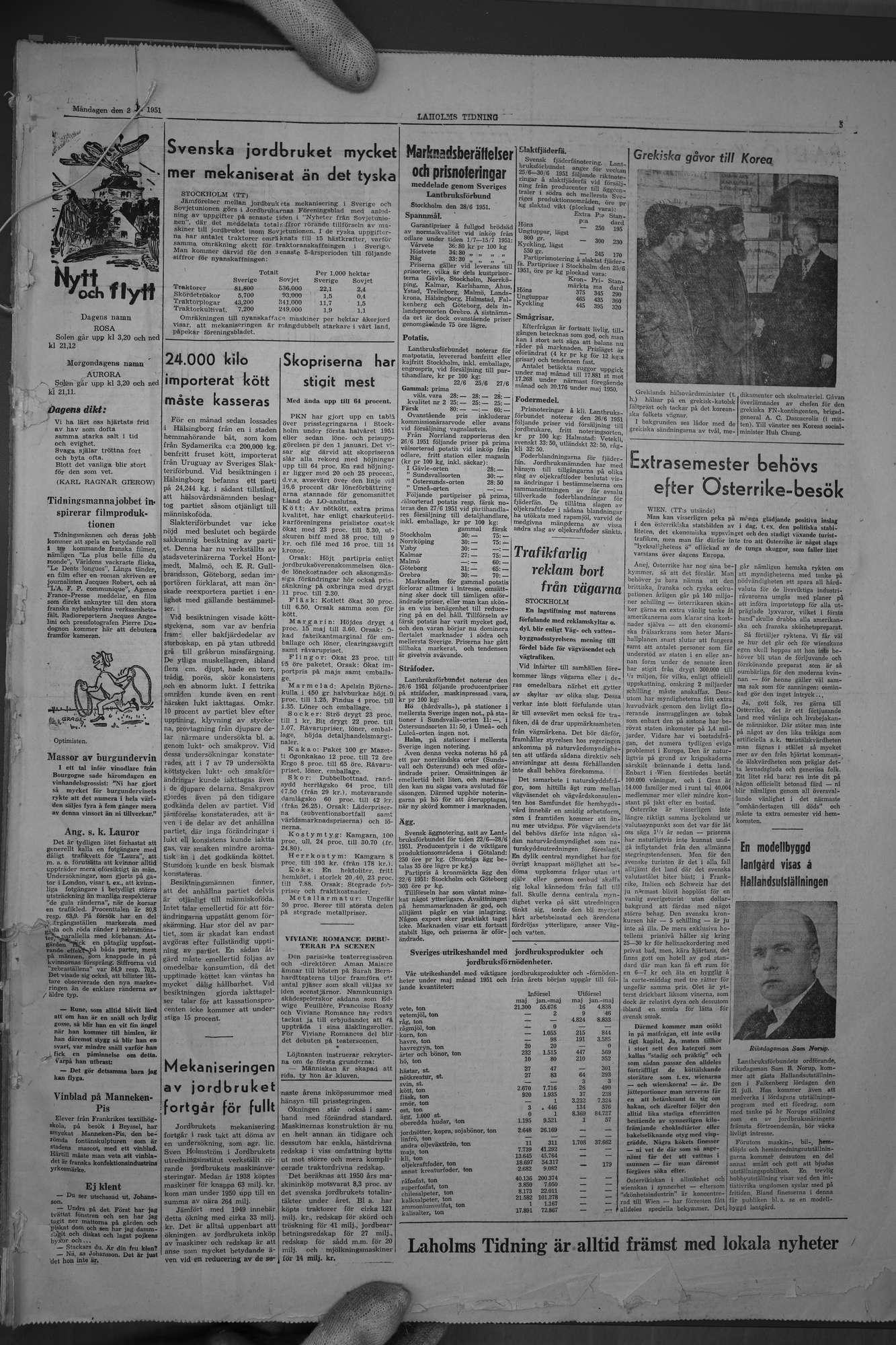 Laholms Tidning Måndag 2 juli 1951, sida 5