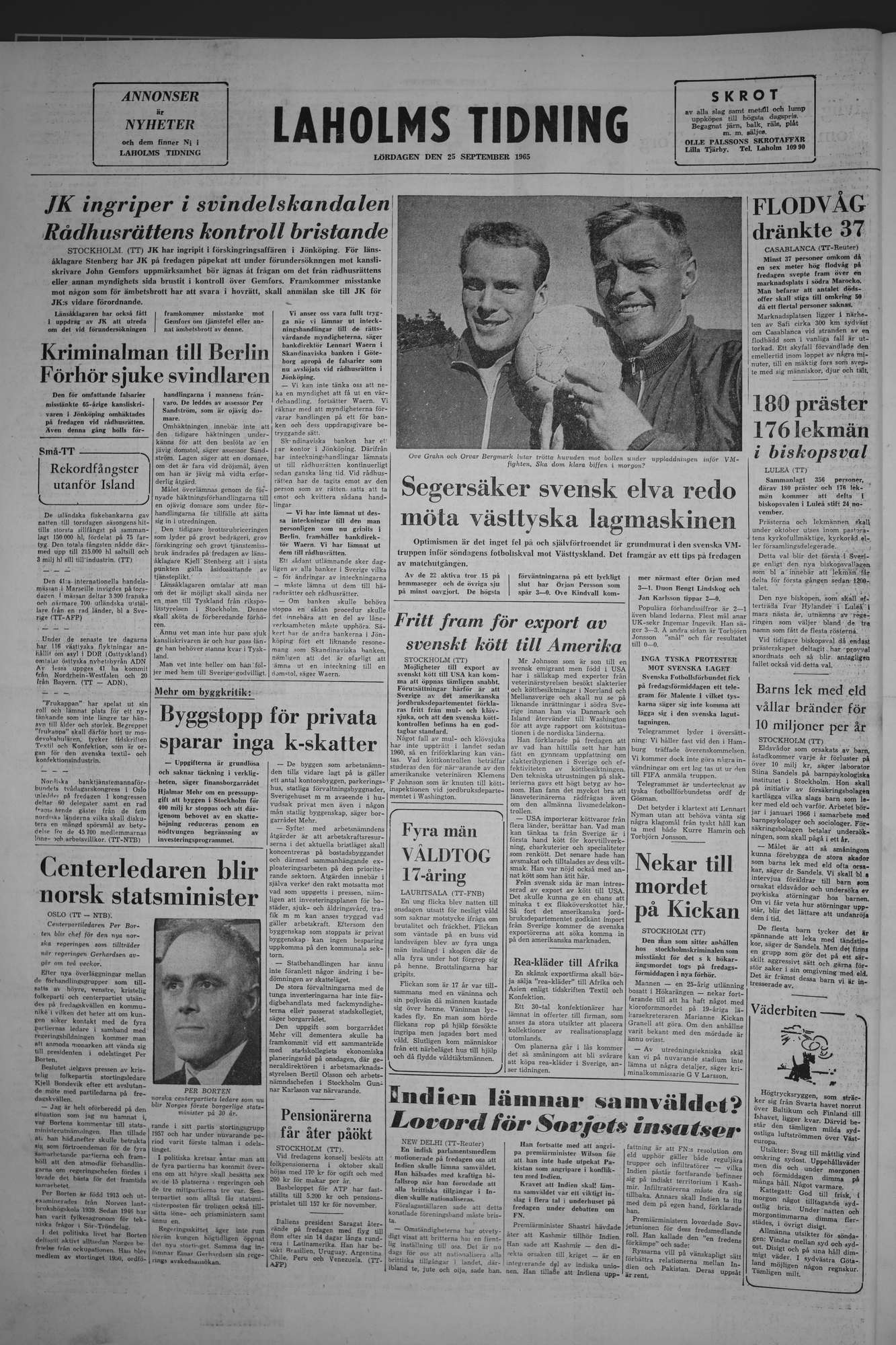 Laholms Tidning Lördag 25 september 1965, sida 8