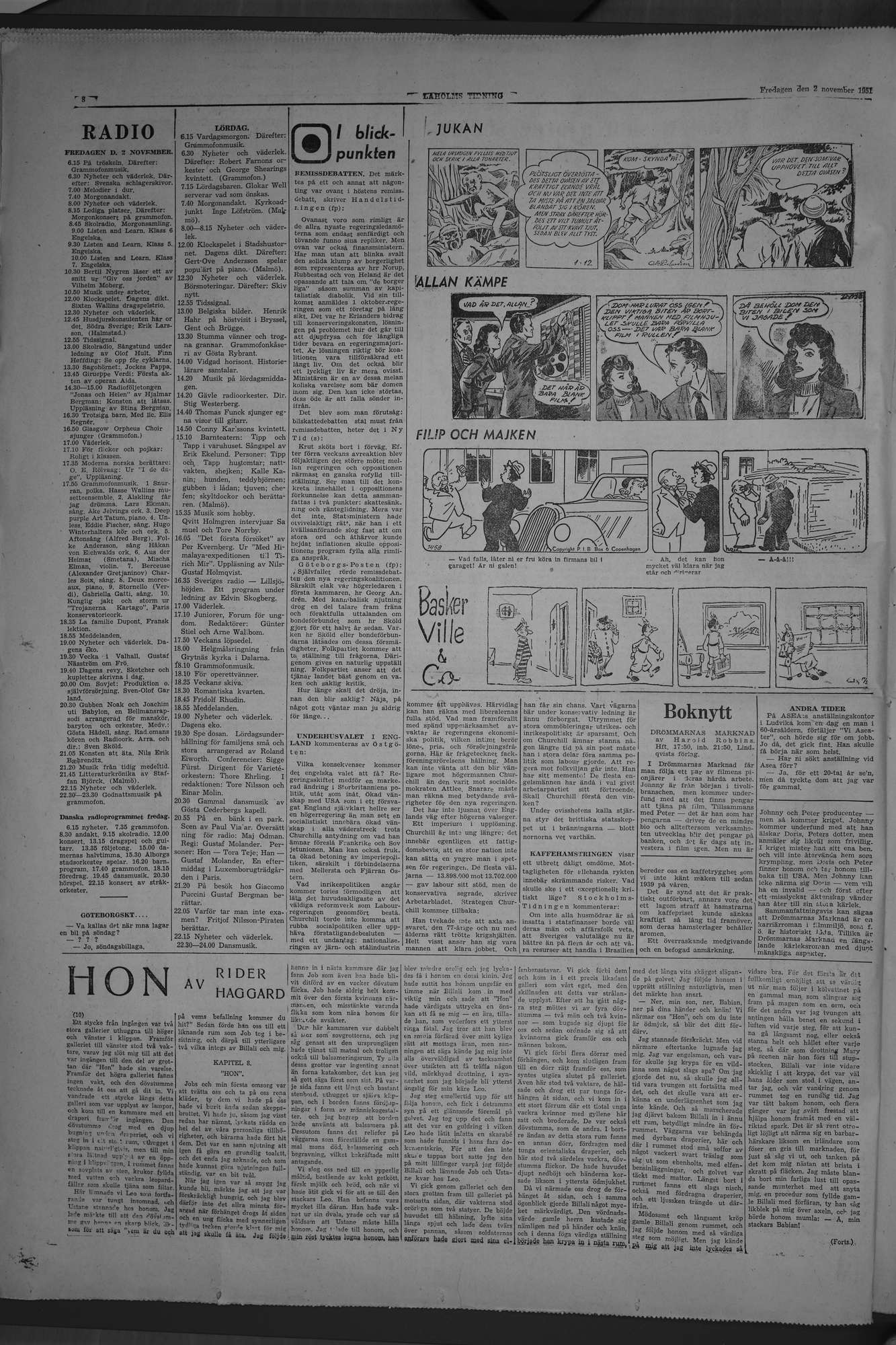 Laholms Tidning Fredag 2 november 1951, sida 8