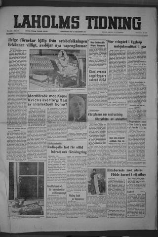 Förstasidan, Torsdag 20 december 1951