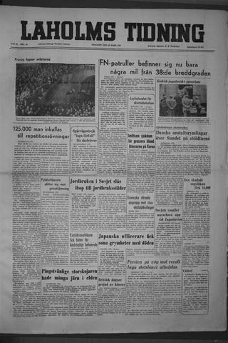 Förstasidan, Tisdag 20 mars 1951