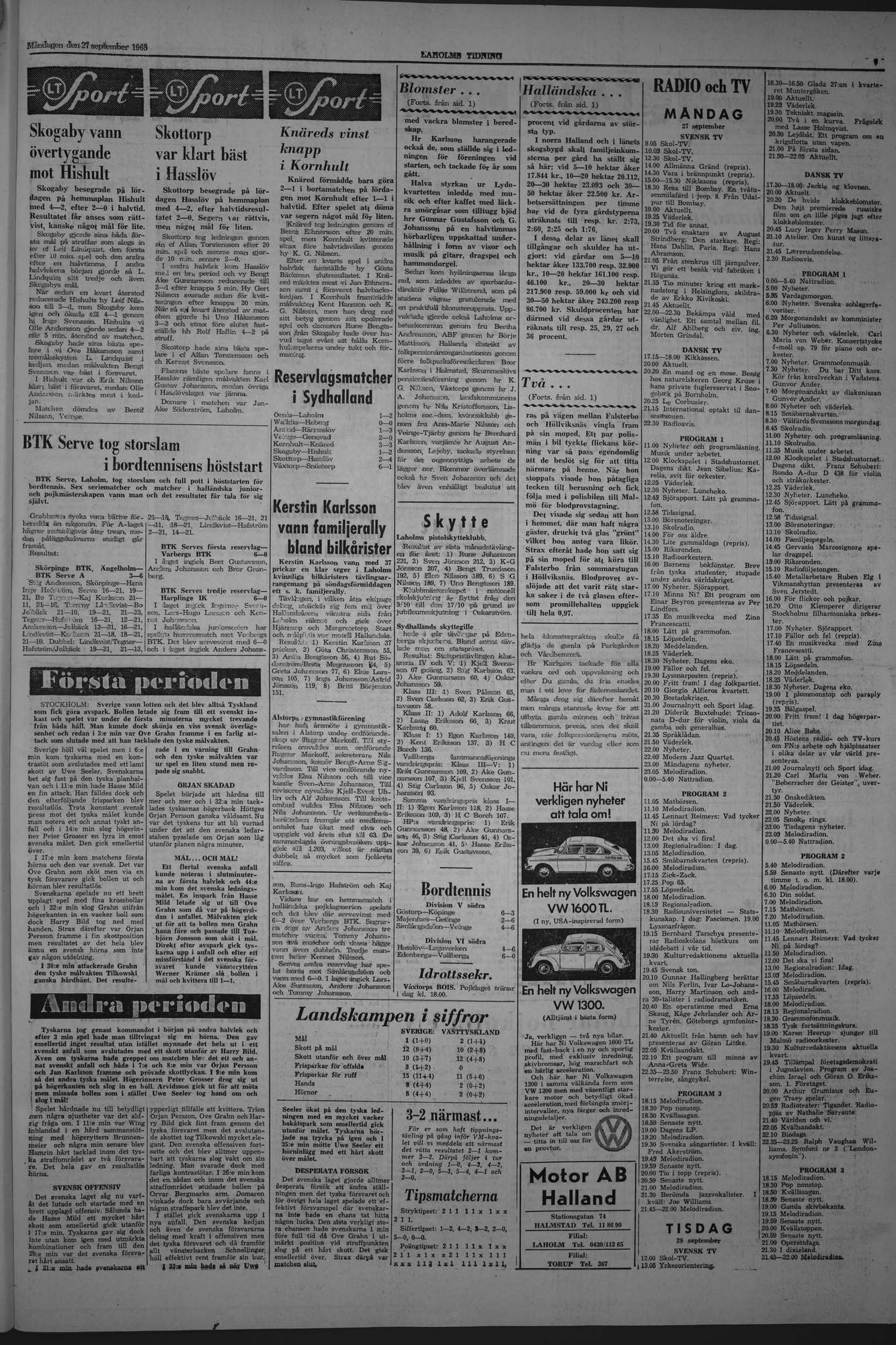 Laholms Tidning Måndag 27 september 1965, sida 7