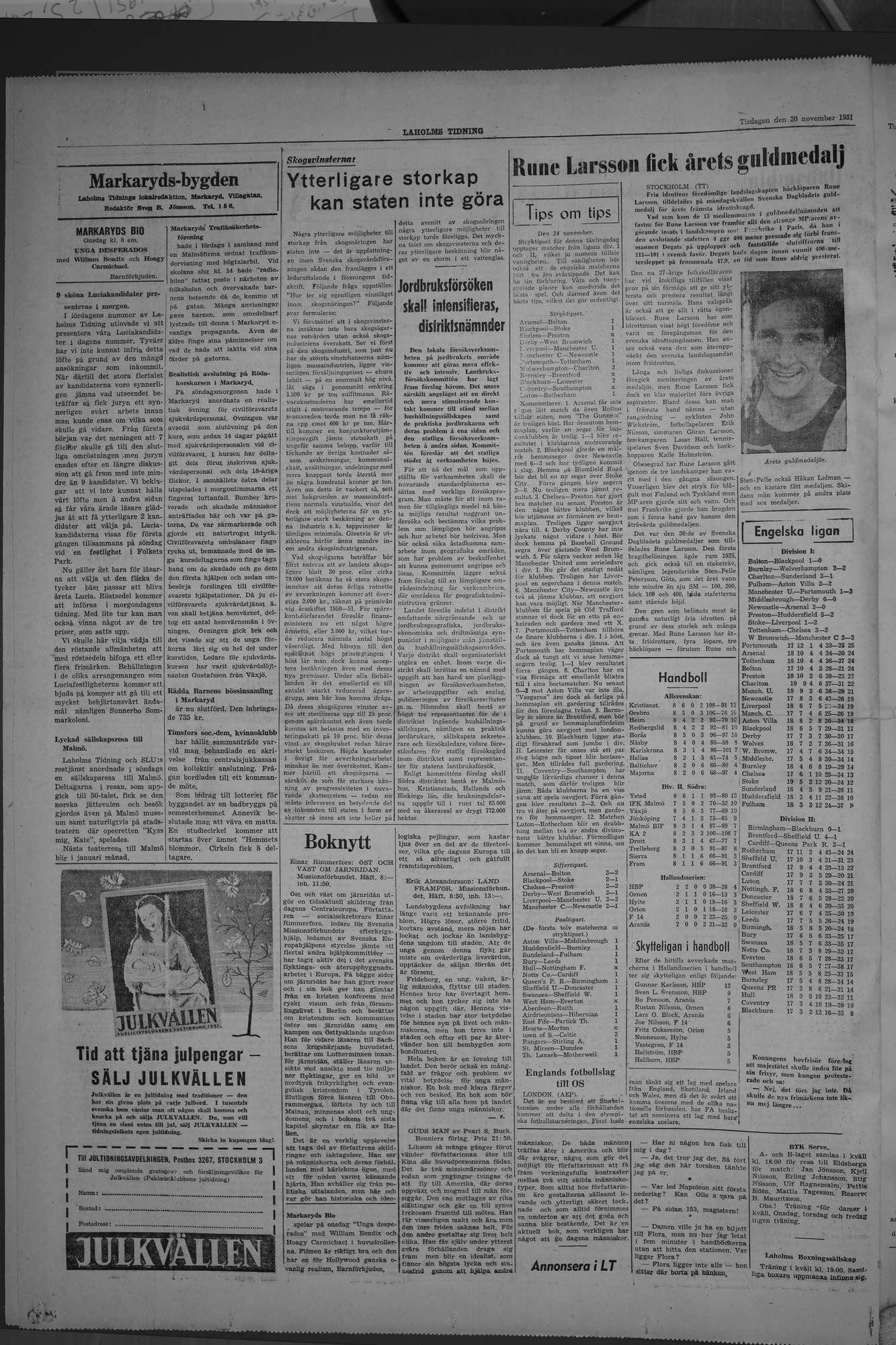 Laholms Tidning Tisdag 20 november 1951, sida 4