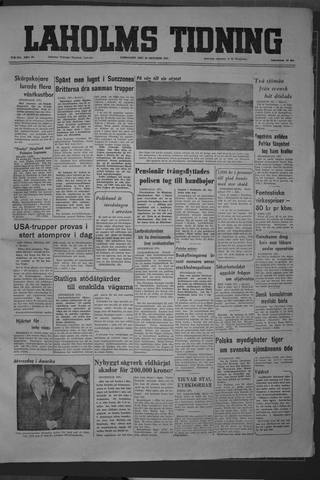 Förstasidan, Lördag 20 oktober 1951