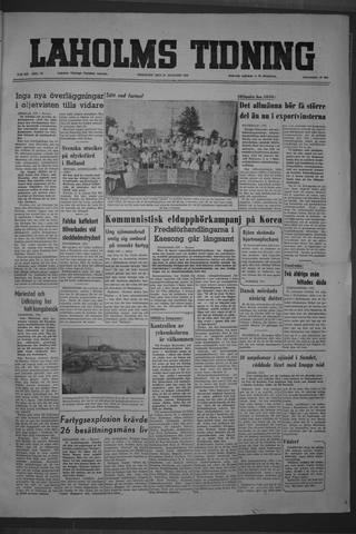 Förstasidan, Tisdag 21 augusti 1951