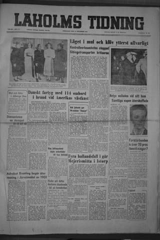 Förstasidan, Fredag 21 december 1951