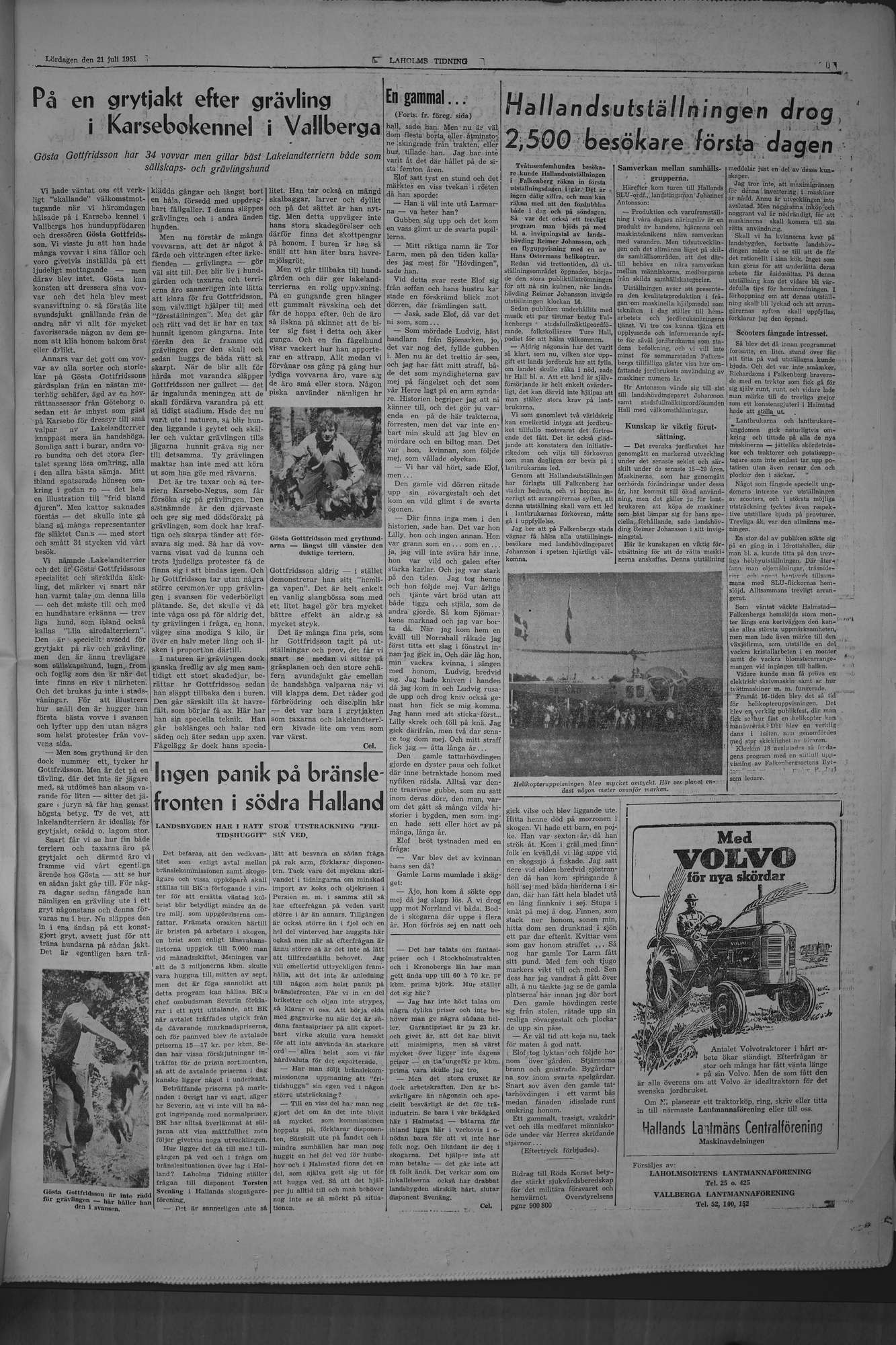 Laholms Tidning Lördag 21 juli 1951, sida 5