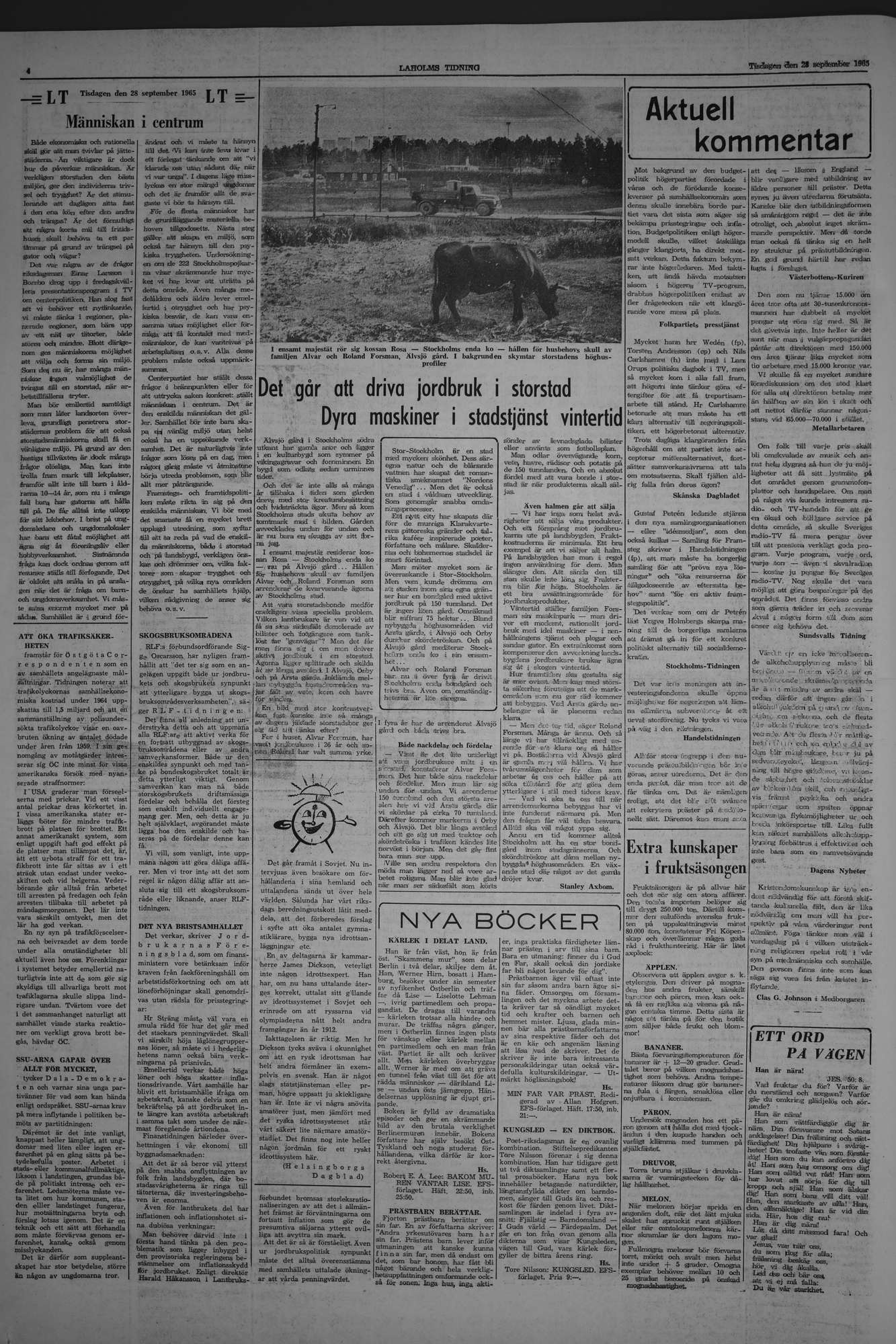 Laholms Tidning Tisdag 28 september 1965, sida 4