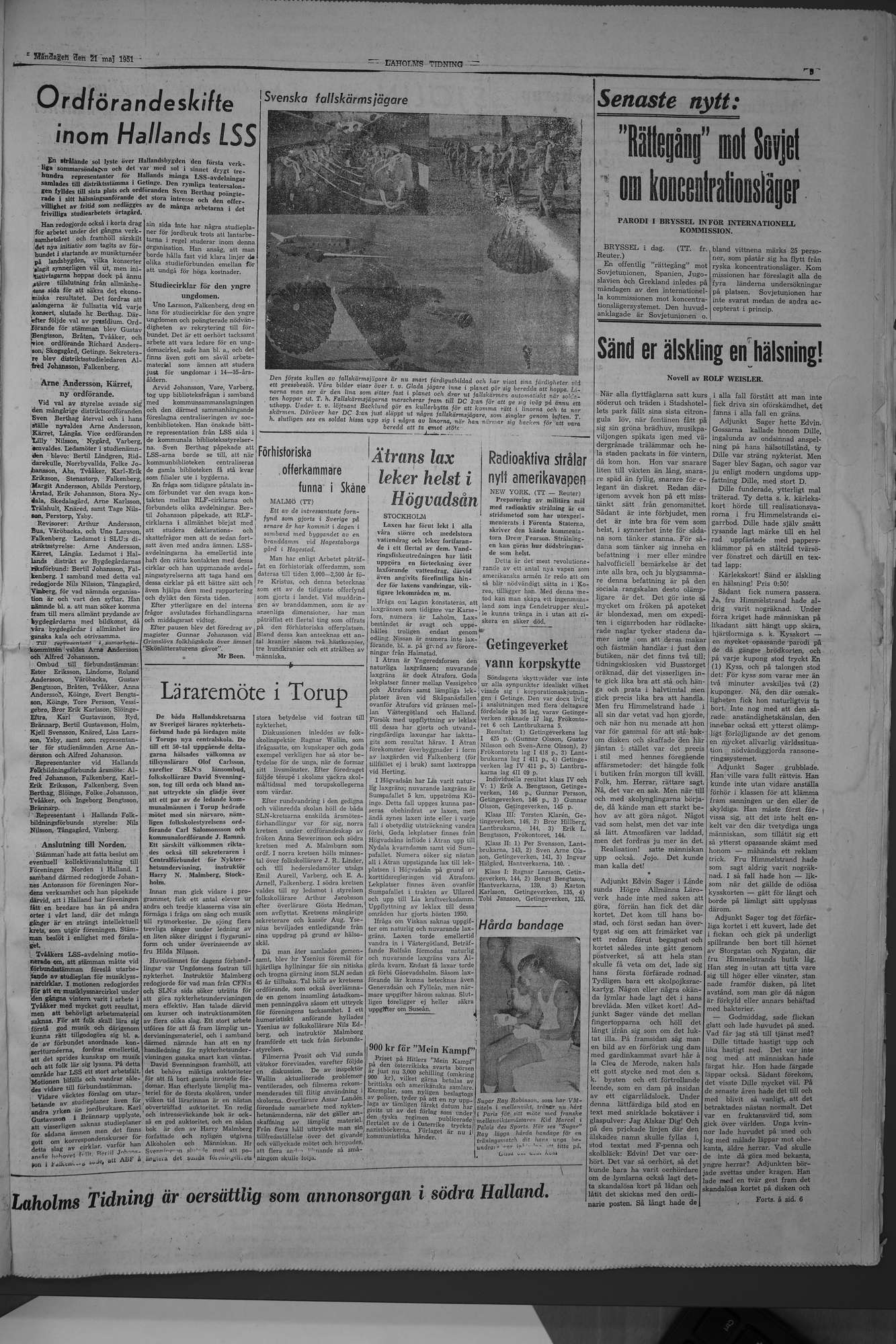 Laholms Tidning Måndag 21 maj 1951, sida 3