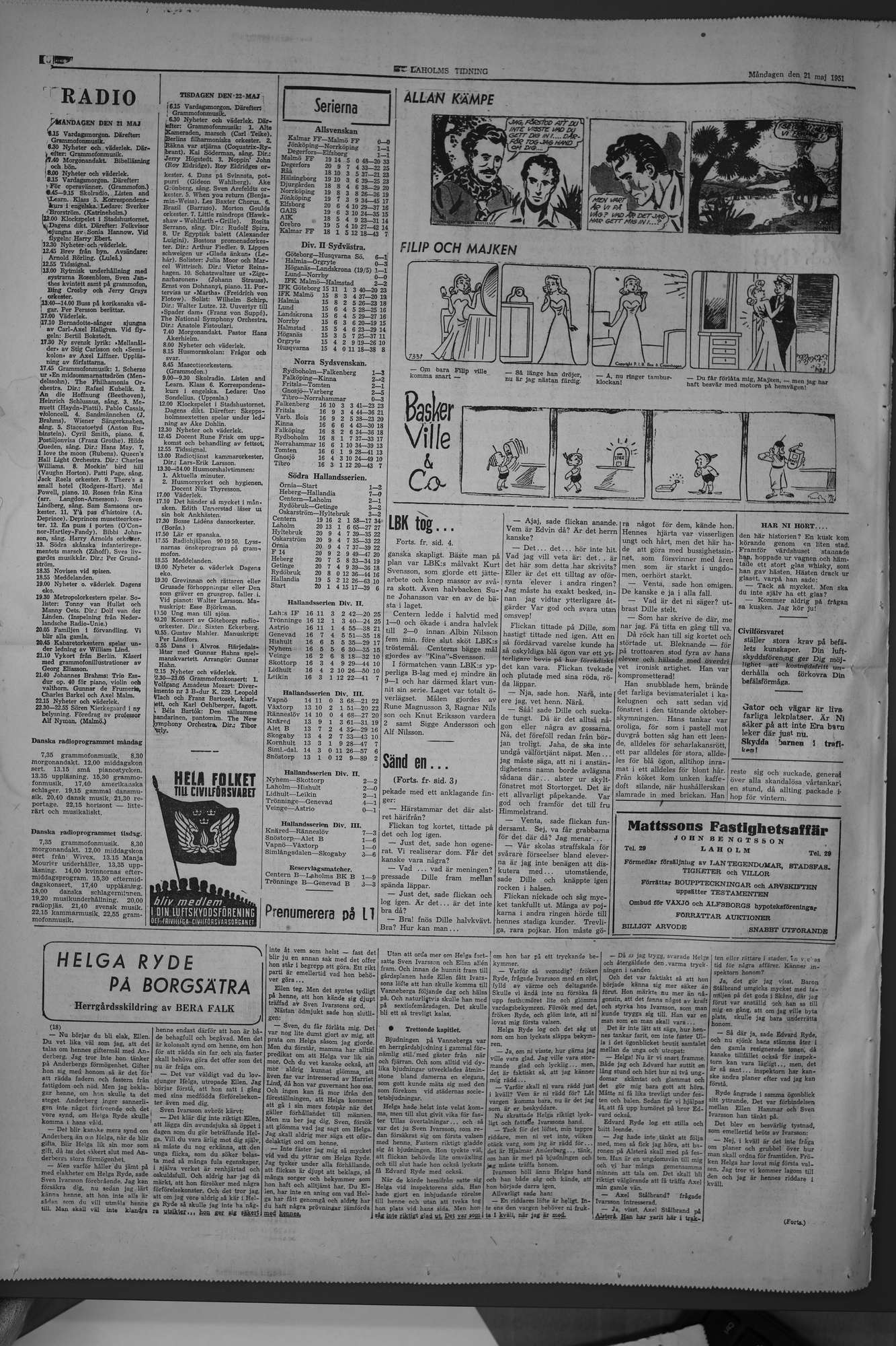 Laholms Tidning Måndag 21 maj 1951, sida 6