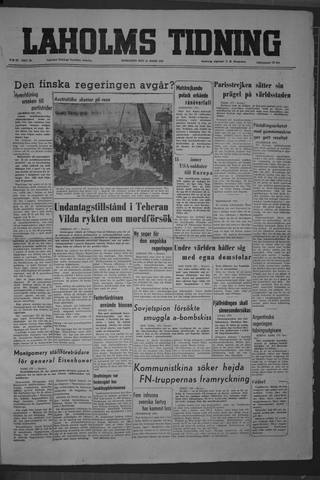 Förstasidan, Onsdag 21 mars 1951
