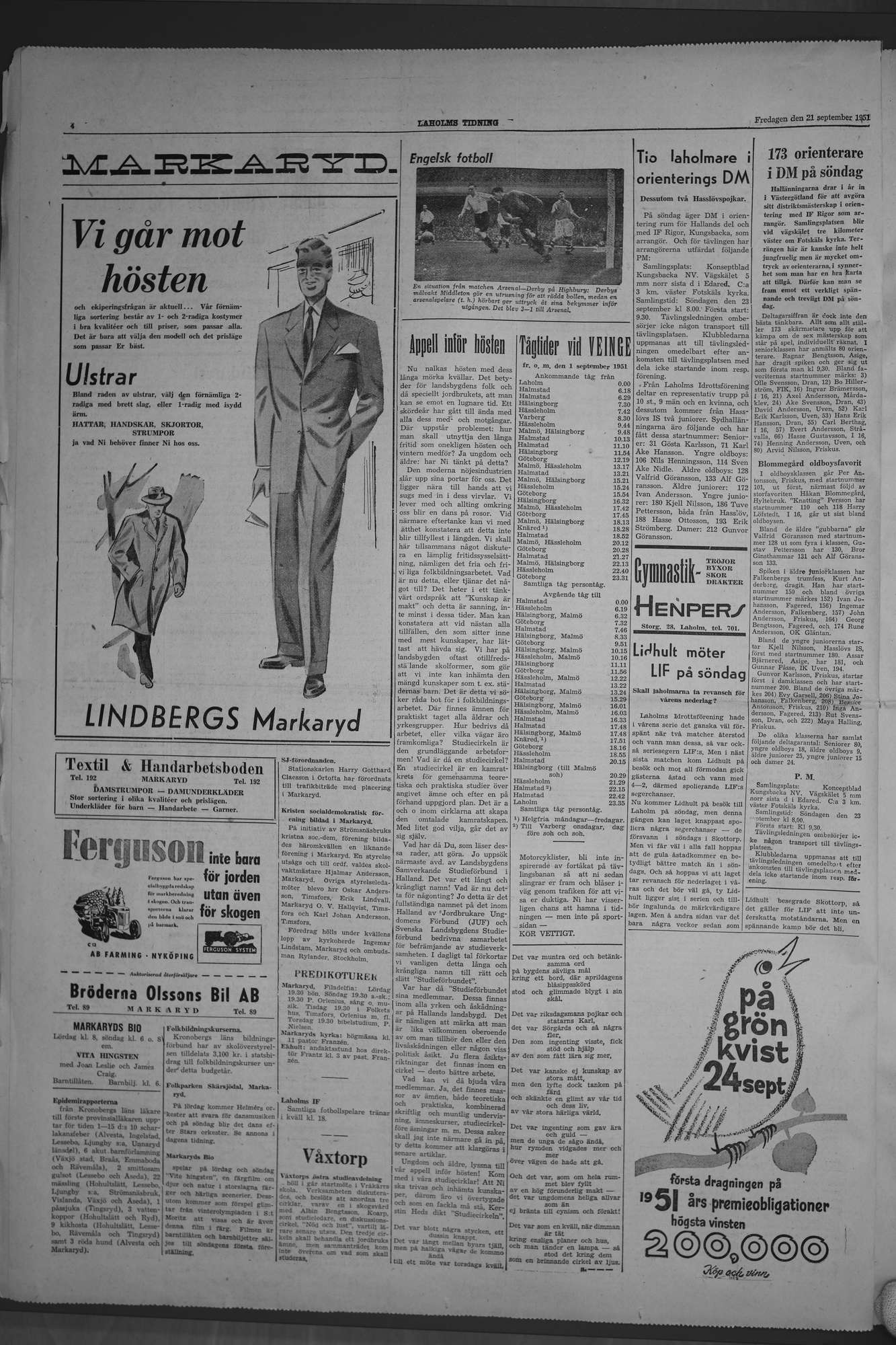 Laholms Tidning Fredag 21 september 1951, sida 4