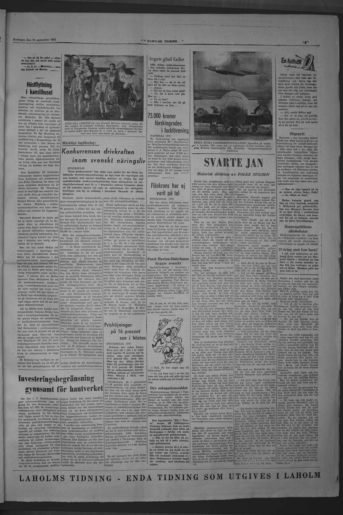 Laholms Tidning Fredag 21 september 1951, sida 5