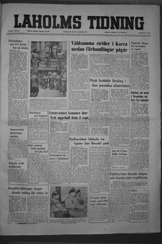 Förstasidan, Onsdag 22 augusti 1951