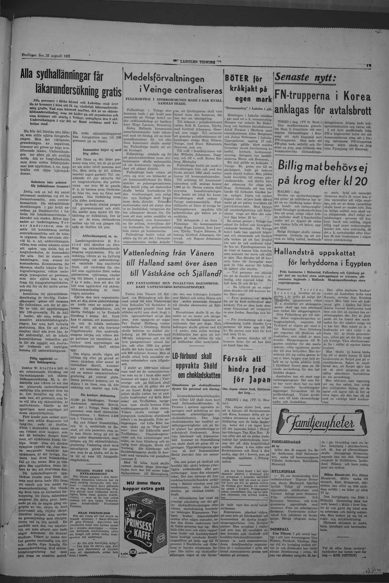 Laholms Tidning Onsdag 22 augusti 1951, sida 3