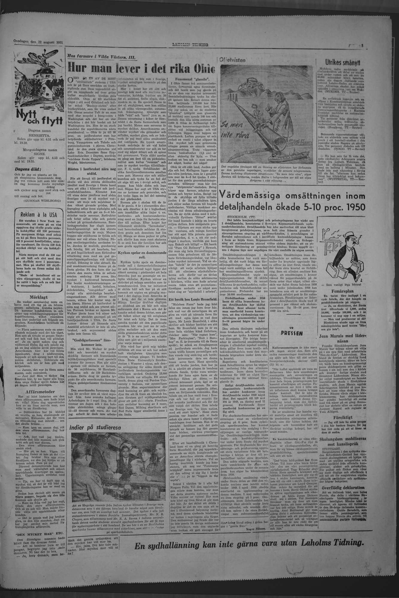 Laholms Tidning Onsdag 22 augusti 1951, sida 5