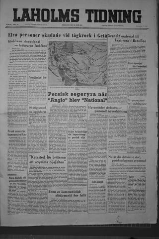 Förstasidan, Fredag 22 juni 1951