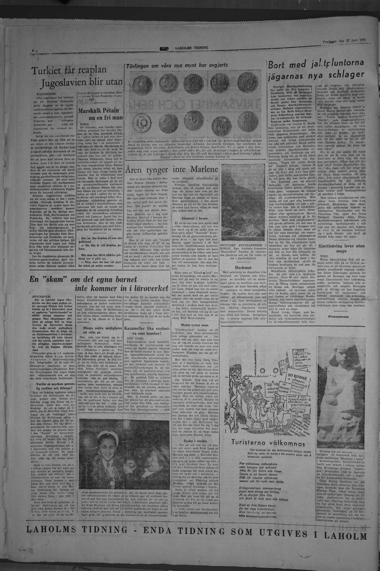 Laholms Tidning Fredag 22 juni 1951, sida 6