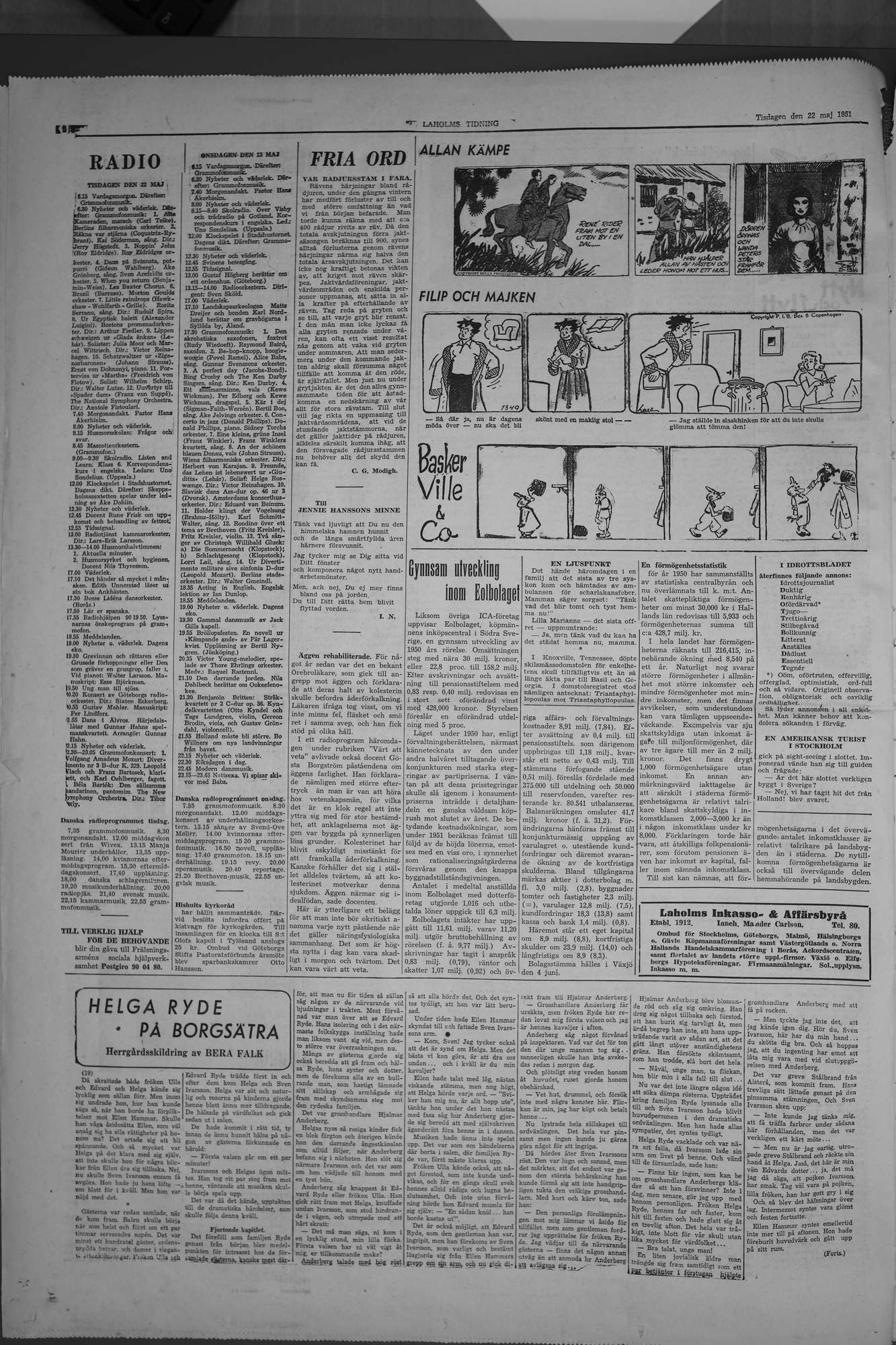 Laholms Tidning Tisdag 22 maj 1951, sida 6