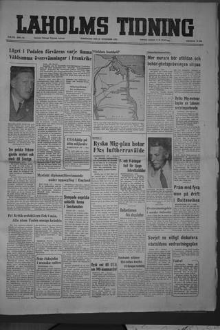 Förstasidan, Torsdag 22 november 1951