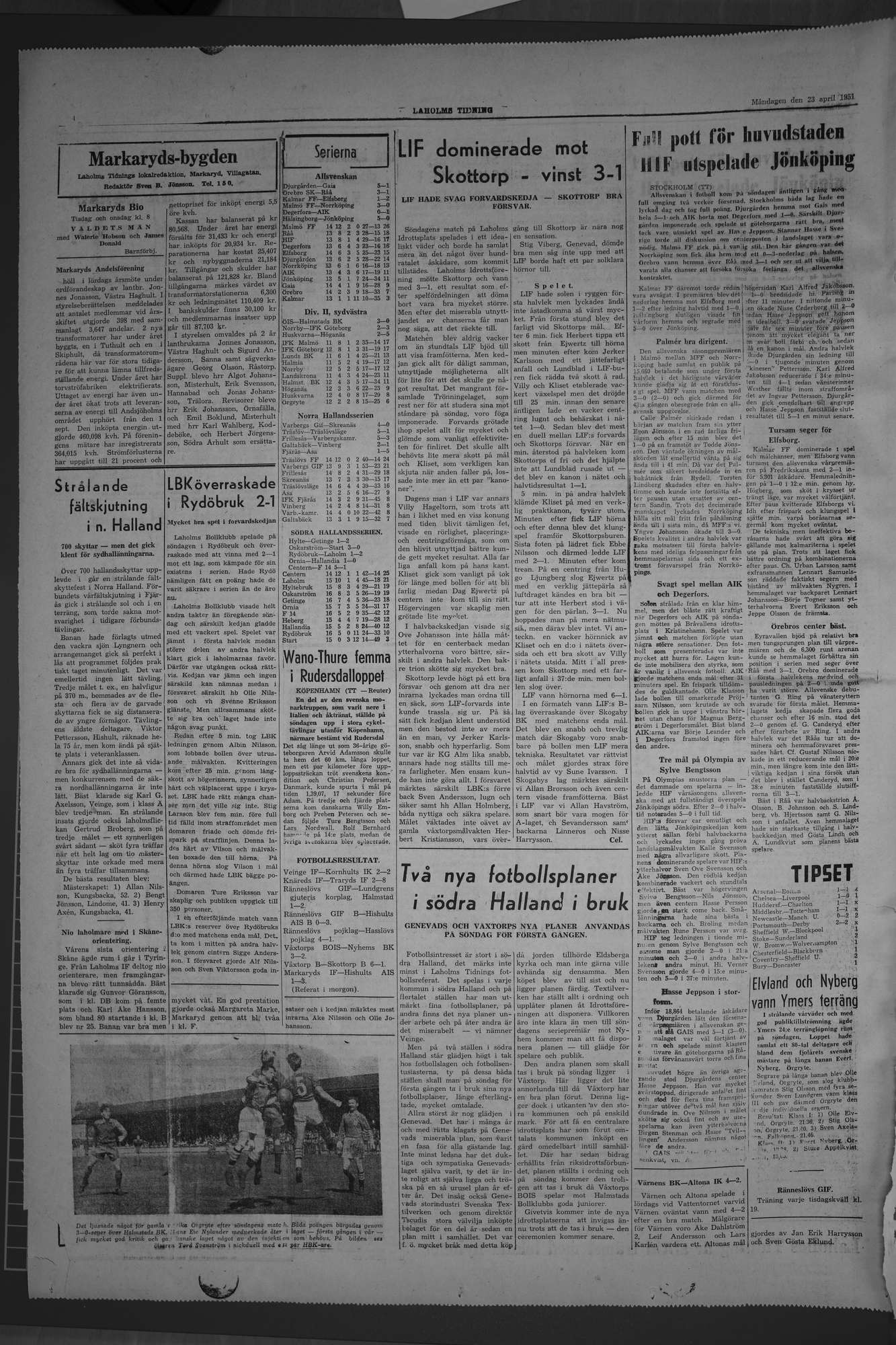 Laholms Tidning Måndag 23 april 1951, sida 4