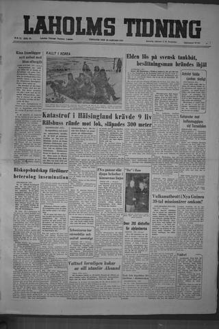 Förstasidan, Tisdag 23 januari 1951