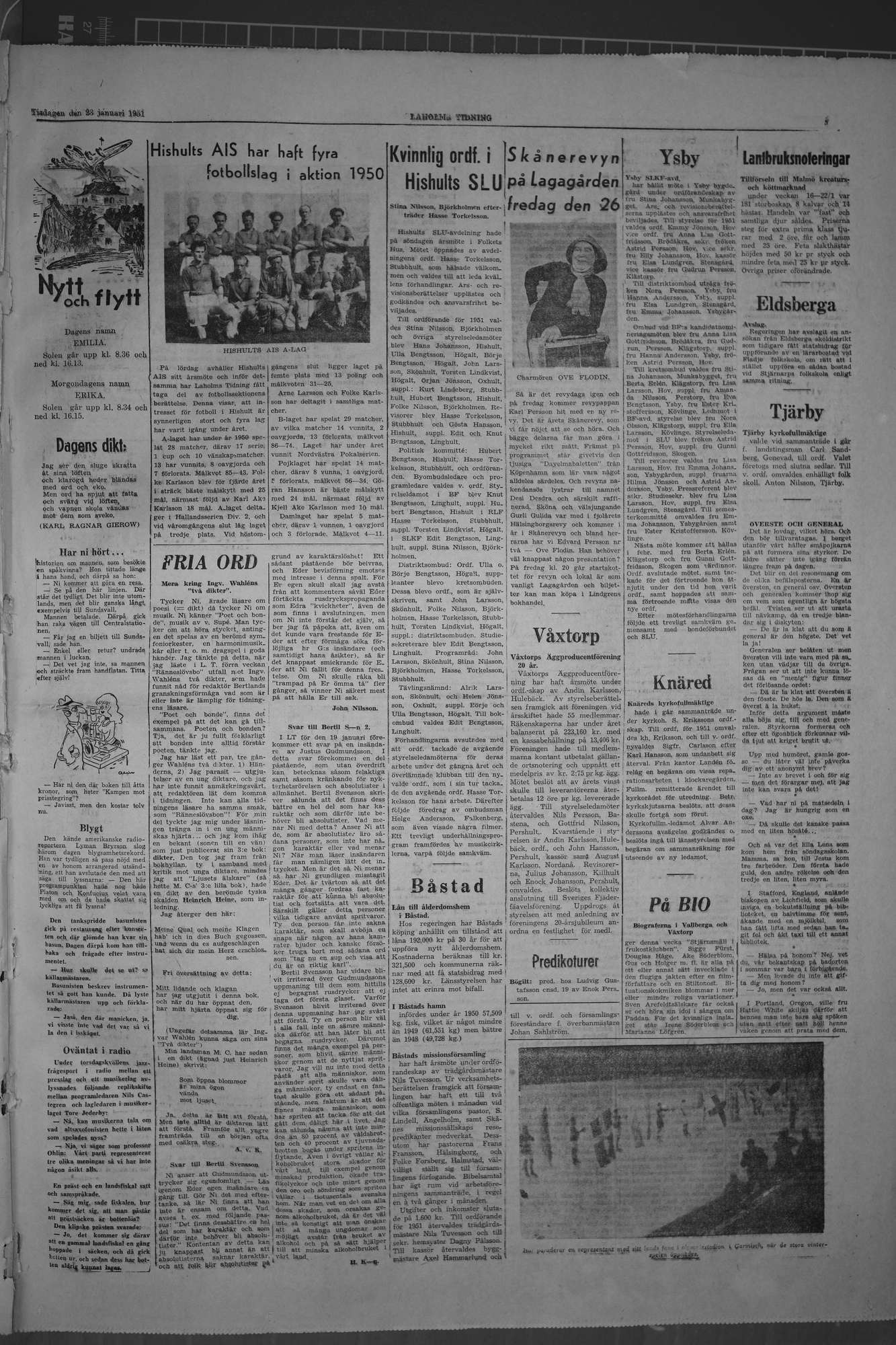 Laholms Tidning Tisdag 23 januari 1951, sida 5