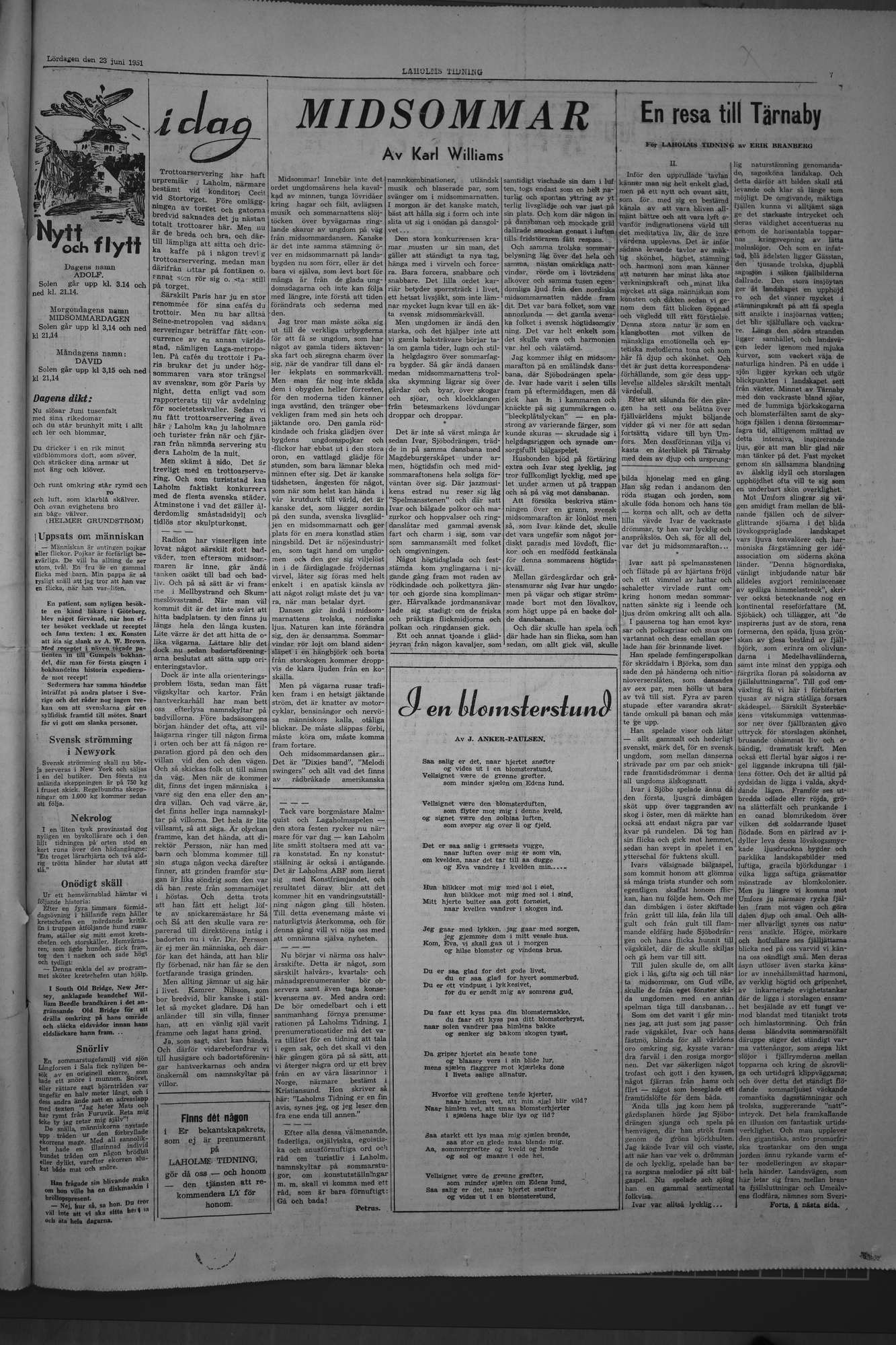 Laholms Tidning Lördag 23 juni 1951, sida 7
