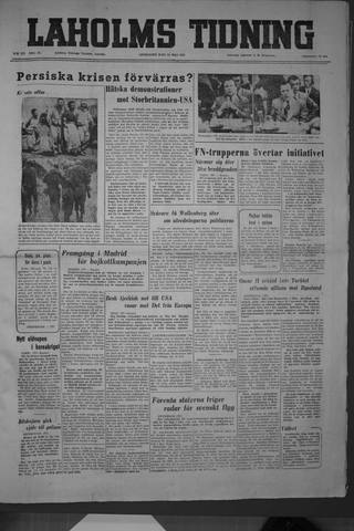 Förstasidan, Onsdag 23 maj 1951