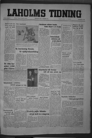 Förstasidan, Tisdag 23 oktober 1951