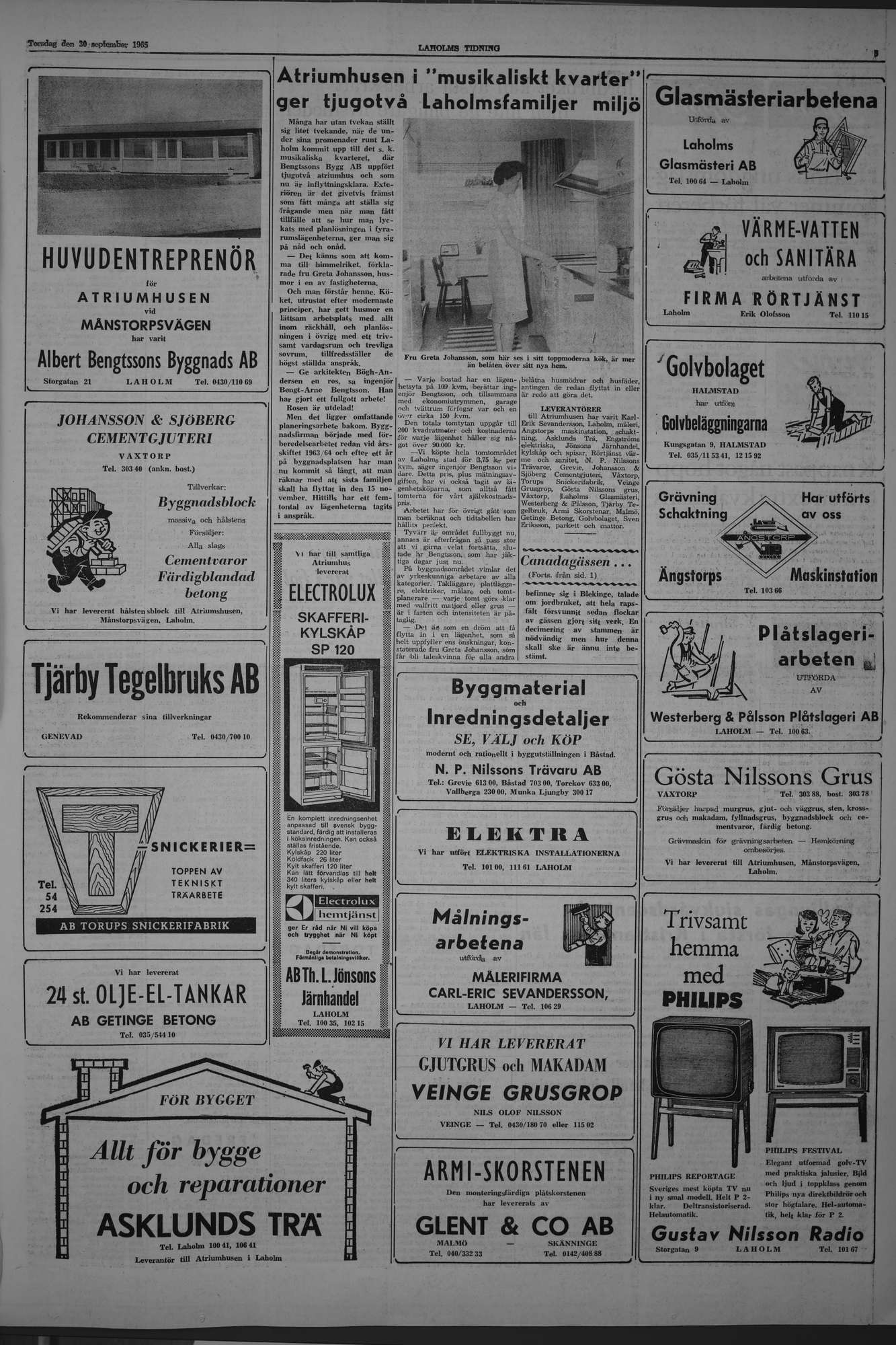 Laholms Tidning Torsdag 30 september 1965, sida 5