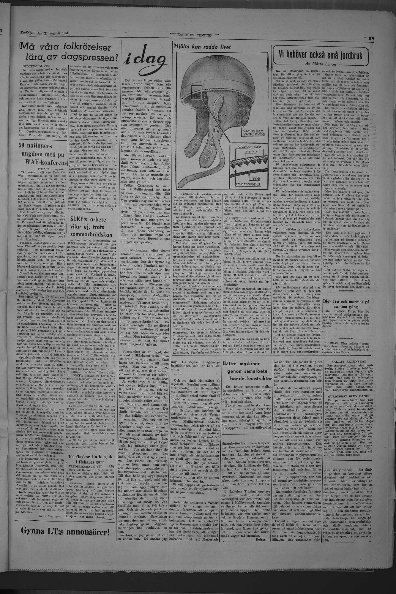 Laholms Tidning Fredag 24 augusti 1951, sida 5