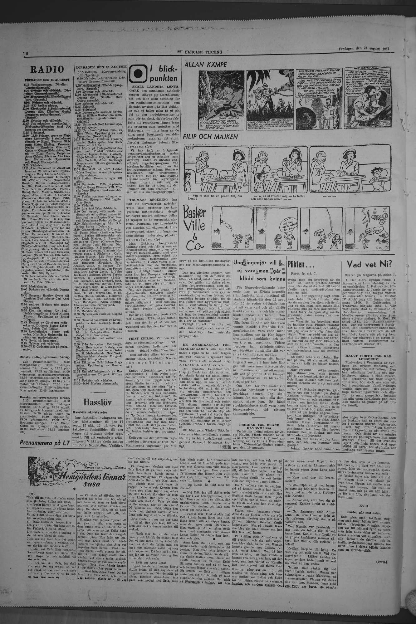 Laholms Tidning Fredag 24 augusti 1951, sida 8