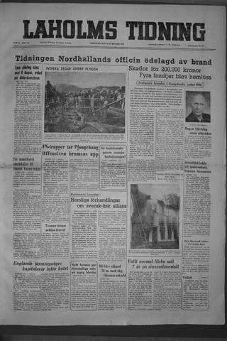 Förstasidan, Lördag 24 februari 1951