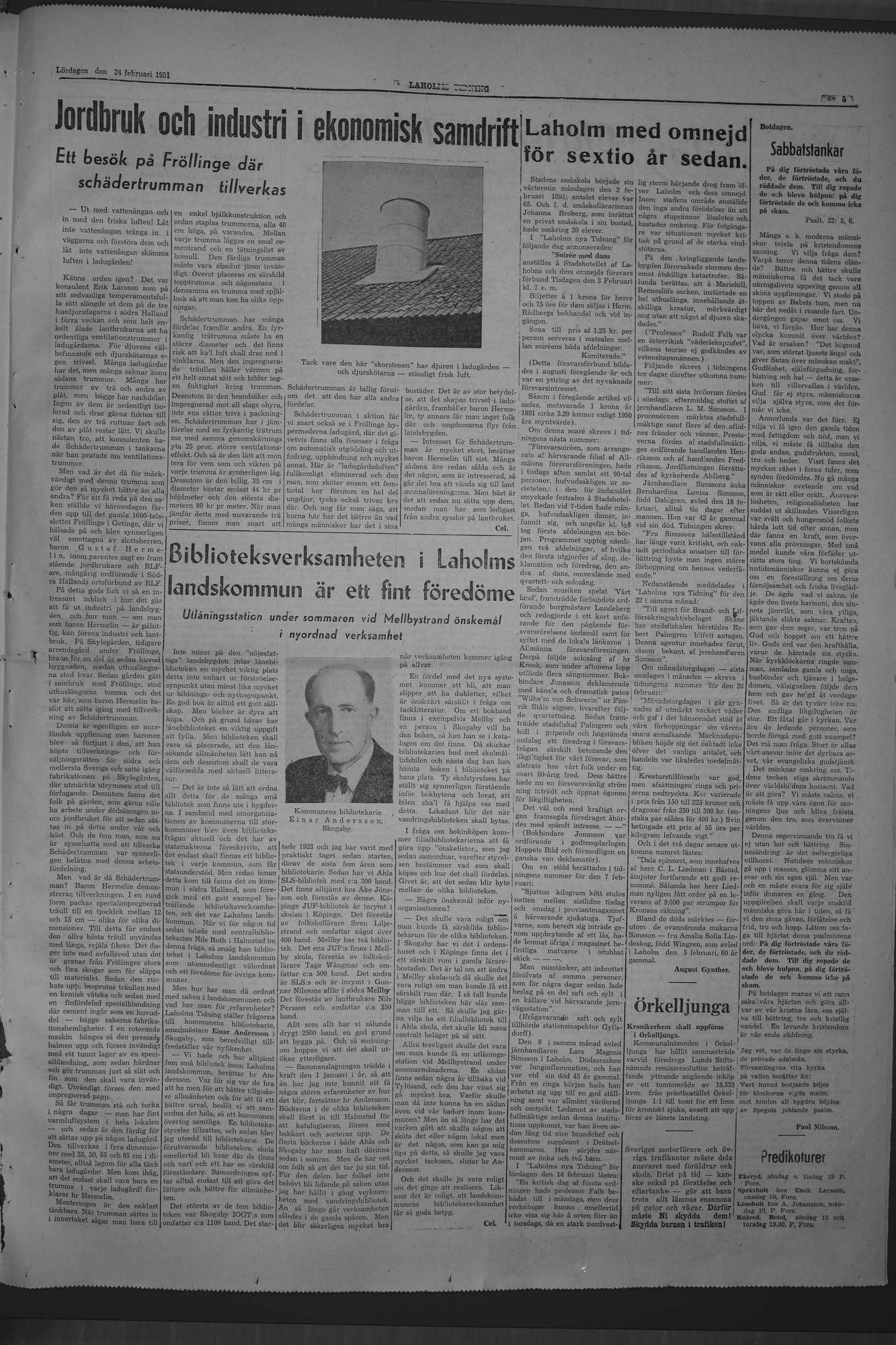 Laholms Tidning Lördag 24 februari 1951, sida 5