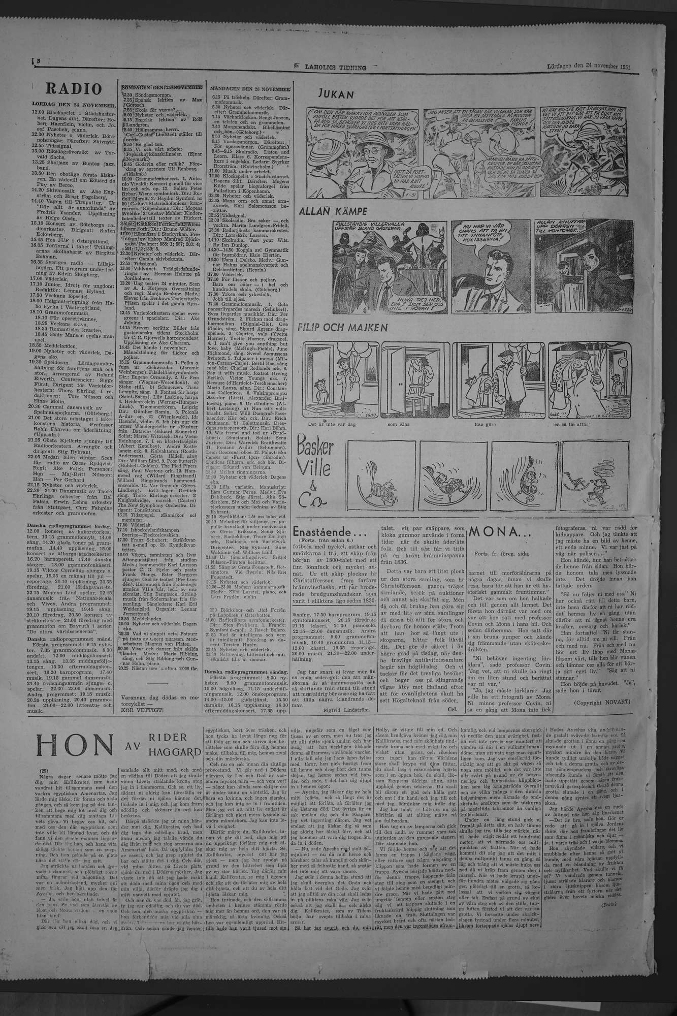 Laholms Tidning Lördag 24 november 1951, sida 8