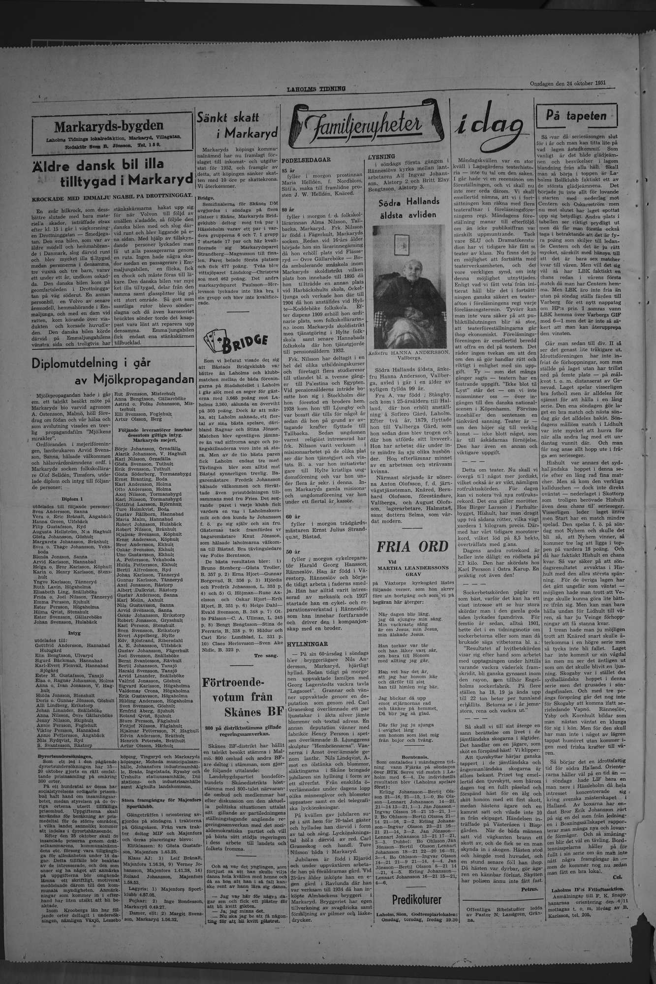 Laholms Tidning Onsdag 24 oktober 1951, sida 4
