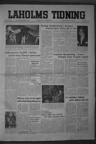 Förstasidan, Måndag 24 september 1951