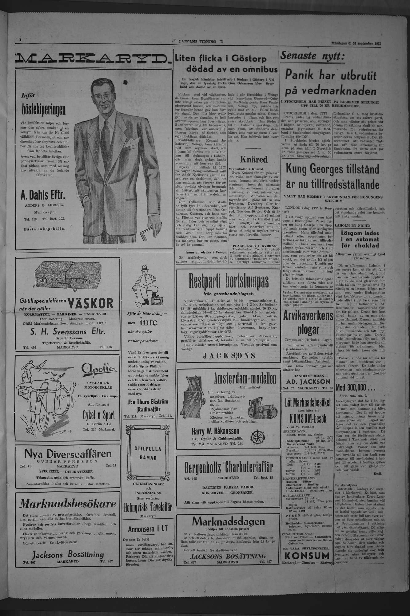 Laholms Tidning Måndag 24 september 1951, sida 3