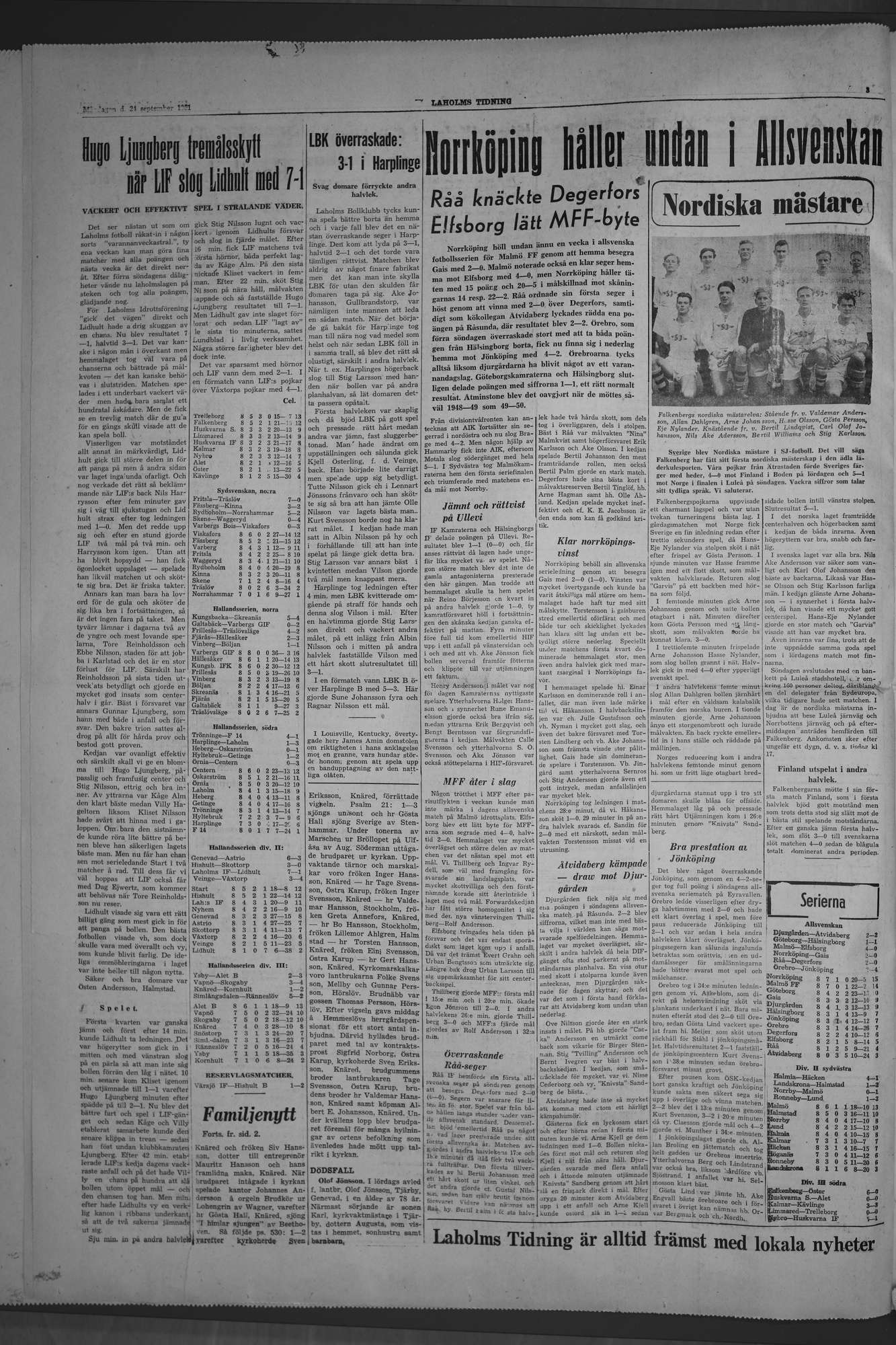 Laholms Tidning Måndag 24 september 1951, sida 4