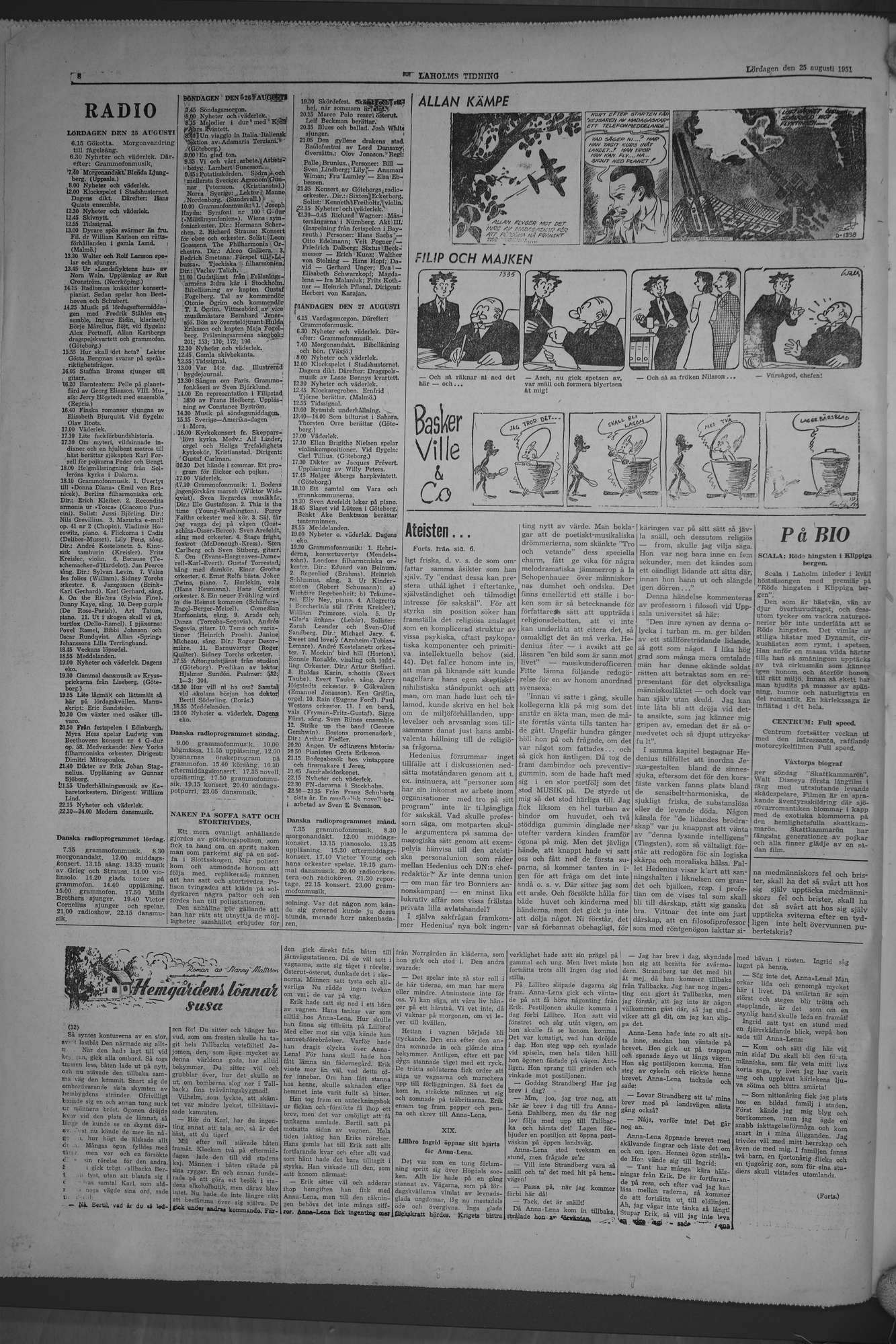 Laholms Tidning Lördag 25 augusti 1951, sida 8